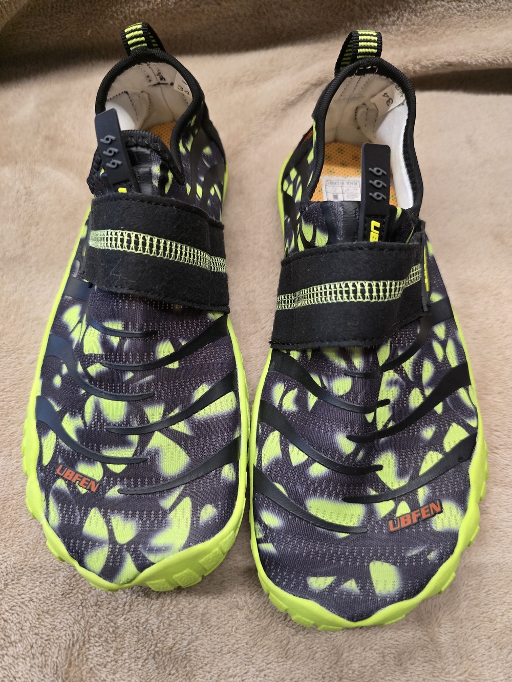 Ubfen Kids Neon Green and Black Athletic Water Shoes
